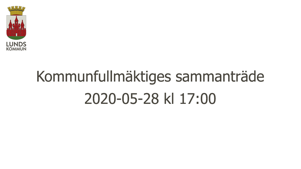 Kommunfullmäktiges sammanträde 2020-05-28