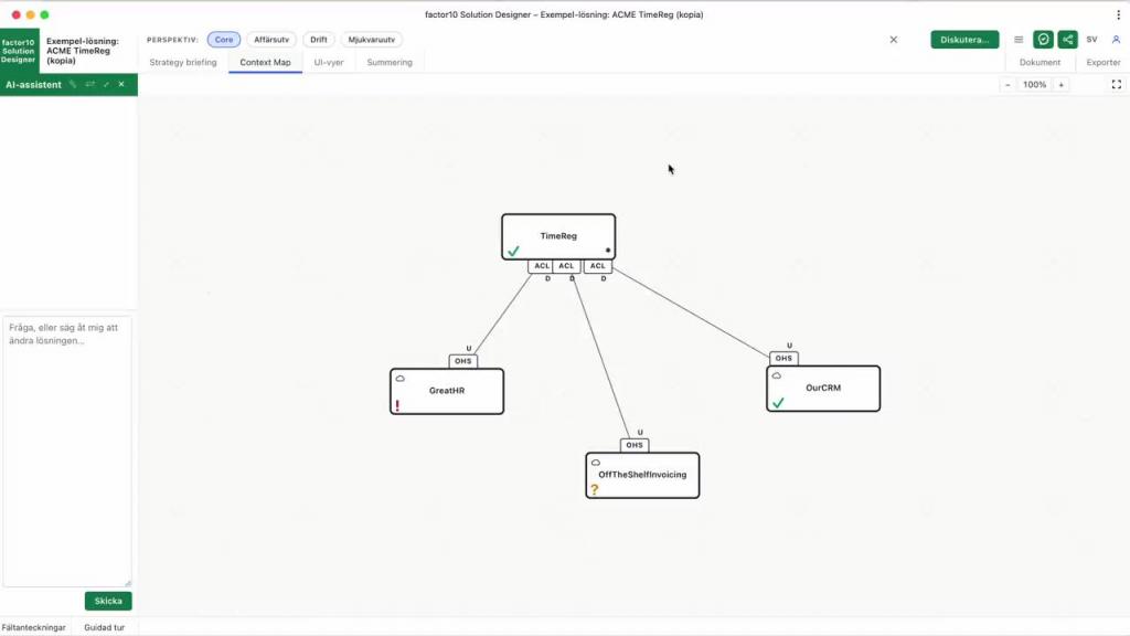 factor10 Solution Designer - demo: skapa driftsskiss