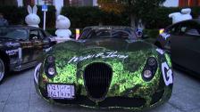 Co-Drivers movie - Some of the arrived Gumballers cars displayed outside the W hotel Miami beach