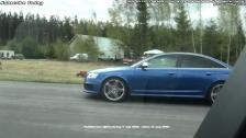 F10 BMW M5 vs Audi RS6 Sedan V10 BiTurbo (3 vs 2 people inside, hitting revlimiter in M5 etc))