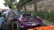[4k] Uncut Gumballers leaving Paris during Gumball 3000 Miami to Ibiza towards Barcelona