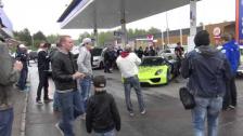 [4k] Gumball 3000 spotters go crazy Slovakian Porsche 918 Spider in Töcksfors in Sweden