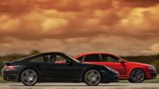 1080p: Porsche 997 Turbo 6-speed vs MTM Audi RS6 730 HP x 3 races