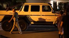 Gumball Ibiza Brabus B63 6x6 and AVentador arriving at the hotel