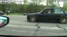 Ferrari 458 Italia vs BMW 3-series E30 Turbo E85-powered.