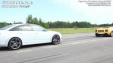 HD: MTM RS6 Sedan vs BMW M5 Evosport headers, Dinan muffler, ECU and RPI Scoops x 2 Races
