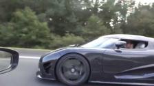 [4k] 309 km/h (193 mph) Porsche 918 Spyder on German Autobahn along with Koenigsegg Agera R