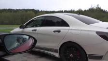 [4k] Uncut ECU tuned Mercedes CLA45 AMG (410 HP) vs BMW 1M Coupe ECU, Downpipe, Intercooler and CAI