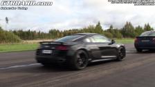ABT Audi R8 V10 MIlltek exhaust vs Mercedes SL65 AMG Black Series (stock)