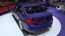 BMW ALPINA B3 Bi-Turbo Limousine in detailed exterior view at Geneva 2013