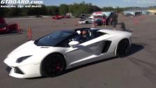 Exterior view white Lamborghini Aventador Roadster LP-700