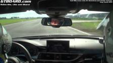 All out Audi RS6 Avant C7 with female reporter on Tierp Arena
