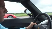 ALL OUT Porsche Carrera GT vs Ferrari 599 GTB drive it 100%