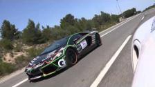 [4k] Gumball3000 playing with a Lamborghini Aventador from Barcelona, will we get to the ferry?