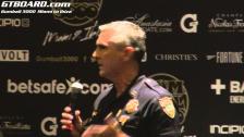 Gumball 3000 start Police Captain Klemmens word to Gumballers at the start in towards Ibiza