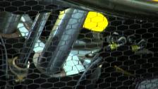 McLaren P1 rearspoiler mechanism in detail at Geneva 2013