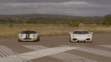 Ultra HD 4K RACE Ford GT Kompressor vs Lamborghini Aventador LP700-4 - presented by Samsung