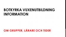 Information om grupper lärare och tider på tigrinja